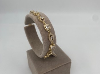 Gold Nazar Figürlü Taşlı Bileklik