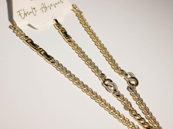 Üçlü Zincir Gold Renk Çelik Kolye