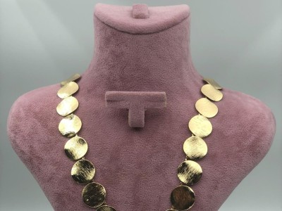 Gold Büyük Yuvarlak Pullu Kolye