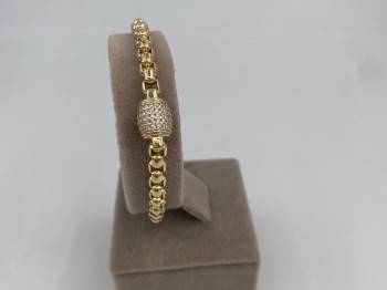 Zirkon Küre Detaylı Gold Bileklik